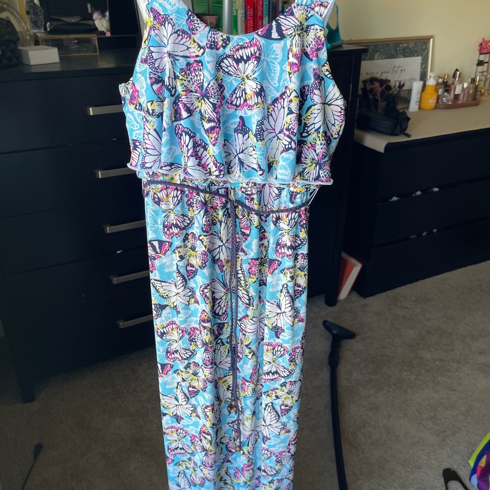Three Hearts Colorful Butterfly Kids Jumpsuit